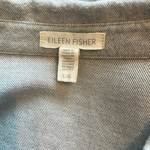 Eileen Fisher Gray Button Down Shirt - Picture 5 of 8